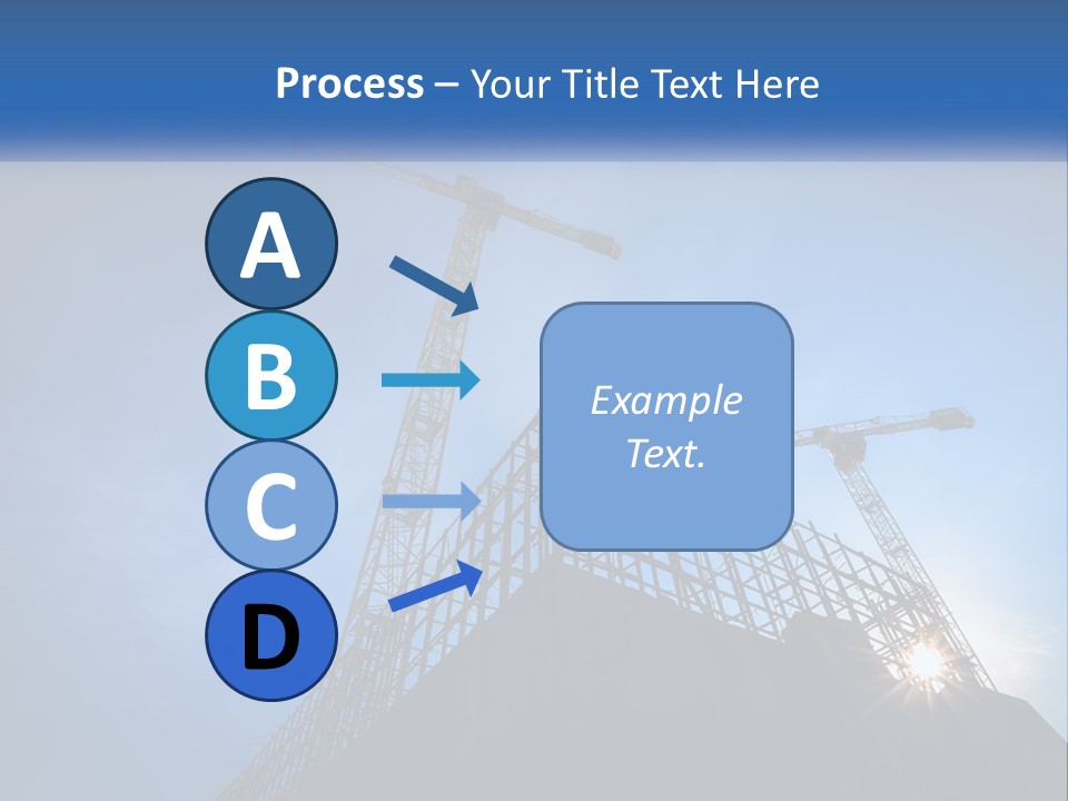 A Crane On Top Of A Building With A Blue Sky In The Background PowerPoint Template