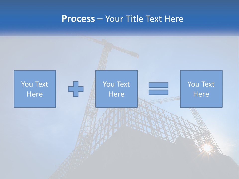 A Crane On Top Of A Building With A Blue Sky In The Background PowerPoint Template