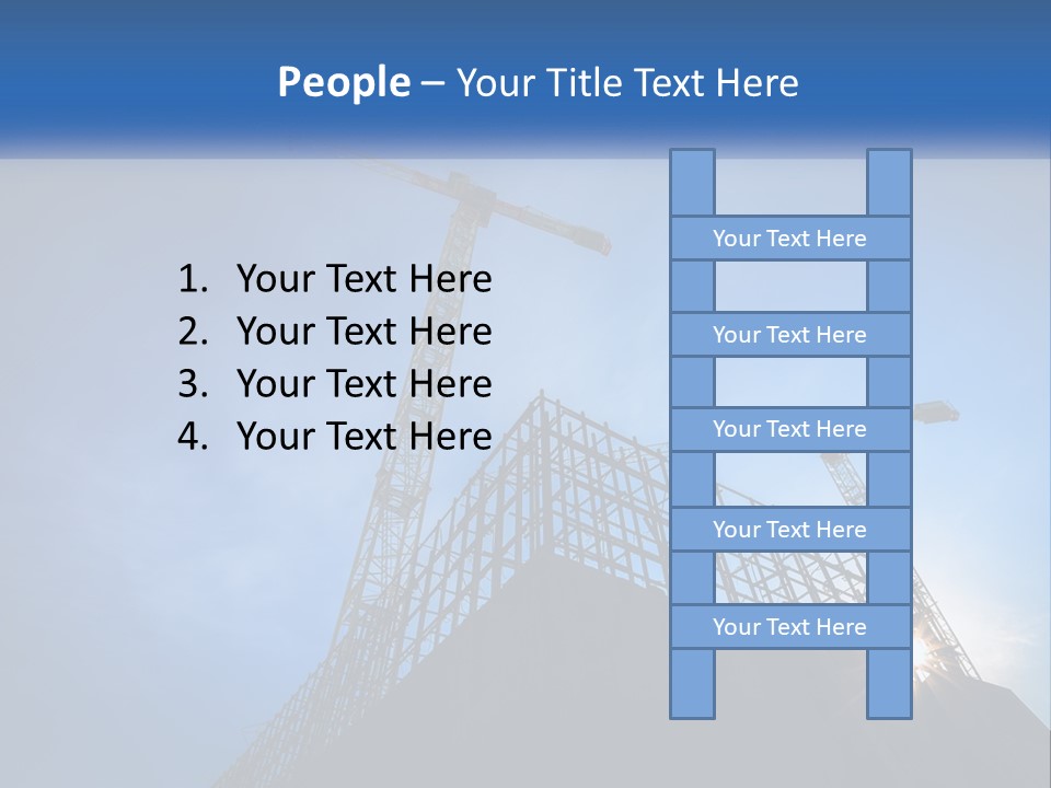 A Crane On Top Of A Building With A Blue Sky In The Background PowerPoint Template