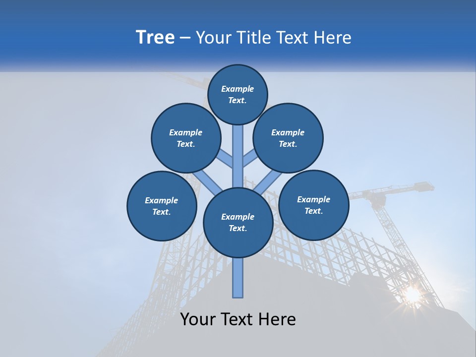 A Crane On Top Of A Building With A Blue Sky In The Background PowerPoint Template