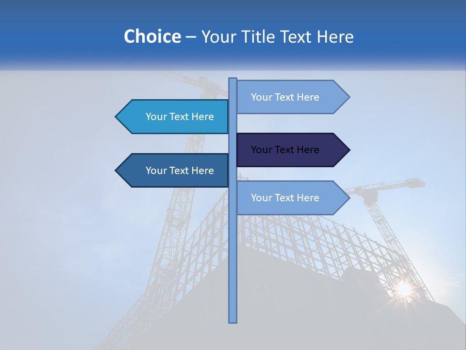 A Crane On Top Of A Building With A Blue Sky In The Background PowerPoint Template