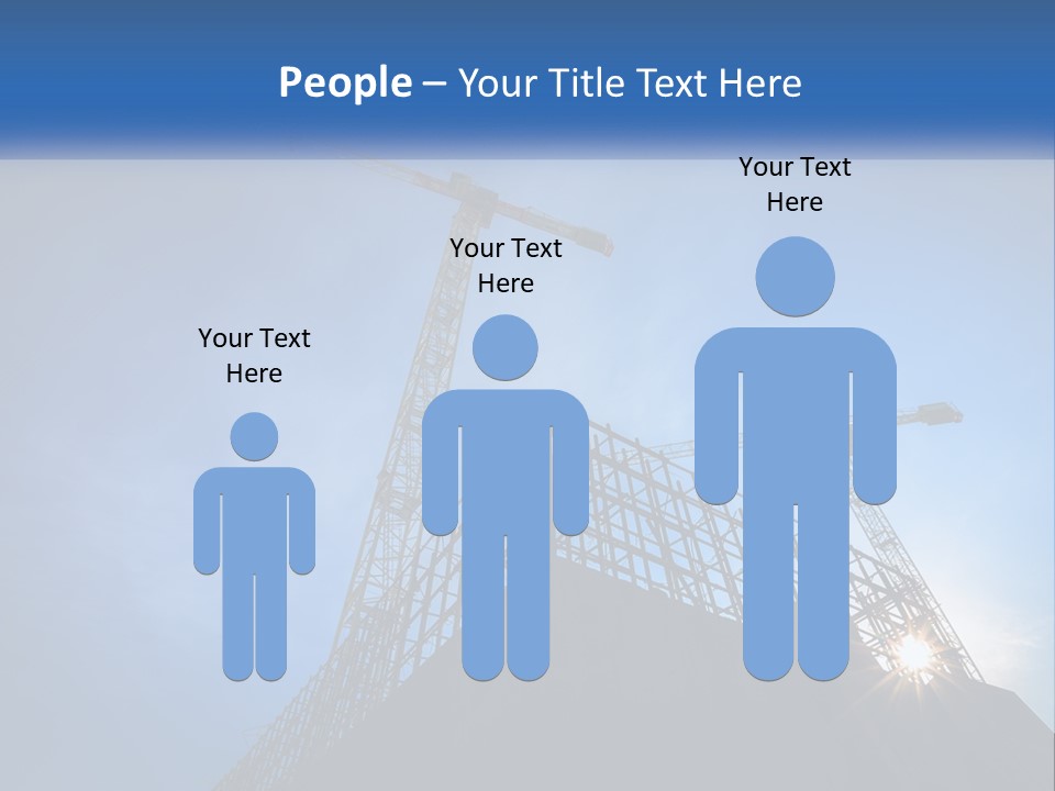 A Crane On Top Of A Building With A Blue Sky In The Background PowerPoint Template