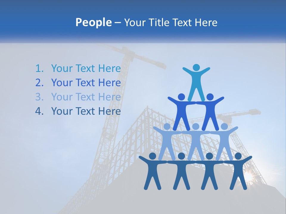 A Crane On Top Of A Building With A Blue Sky In The Background PowerPoint Template