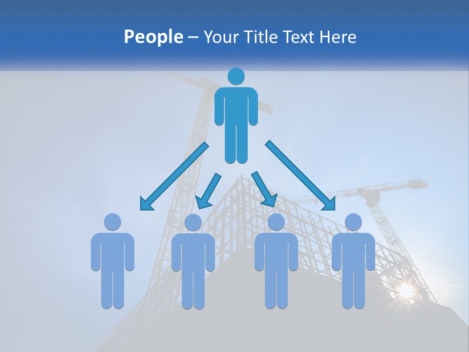 A Crane On Top Of A Building With A Blue Sky In The Background PowerPoint Template