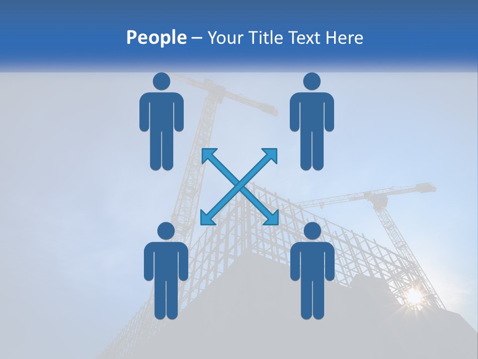 A Crane On Top Of A Building With A Blue Sky In The Background PowerPoint Template
