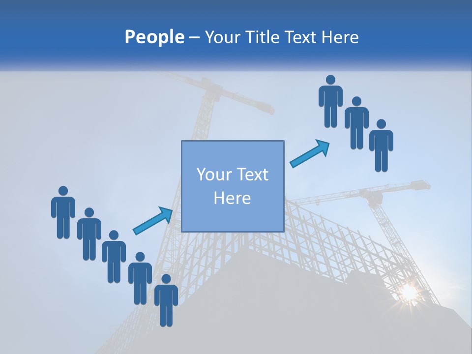 A Crane On Top Of A Building With A Blue Sky In The Background PowerPoint Template