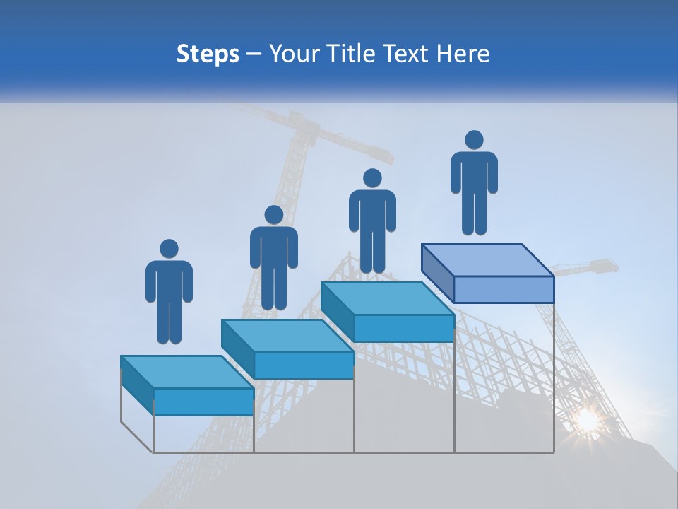 A Crane On Top Of A Building With A Blue Sky In The Background PowerPoint Template