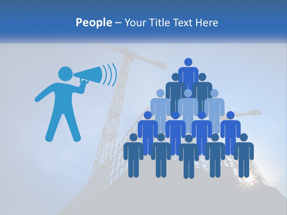 A Crane On Top Of A Building With A Blue Sky In The Background PowerPoint Template