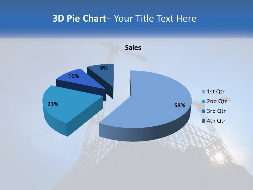 A Crane On Top Of A Building With A Blue Sky In The Background PowerPoint Template