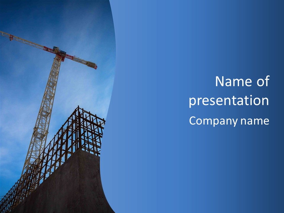 A Crane On Top Of A Building With A Sky Background PowerPoint Template