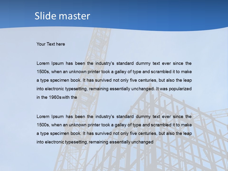 A Crane On Top Of A Building With A Sky Background PowerPoint Template