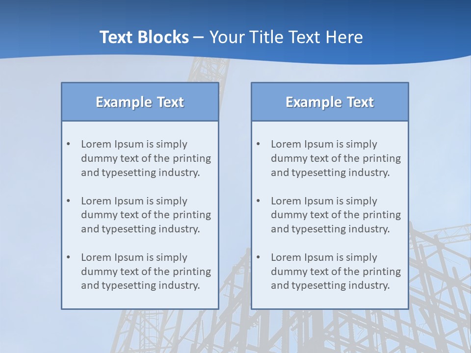 A Crane On Top Of A Building With A Sky Background PowerPoint Template
