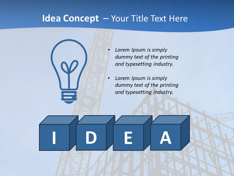 A Crane On Top Of A Building With A Sky Background PowerPoint Template