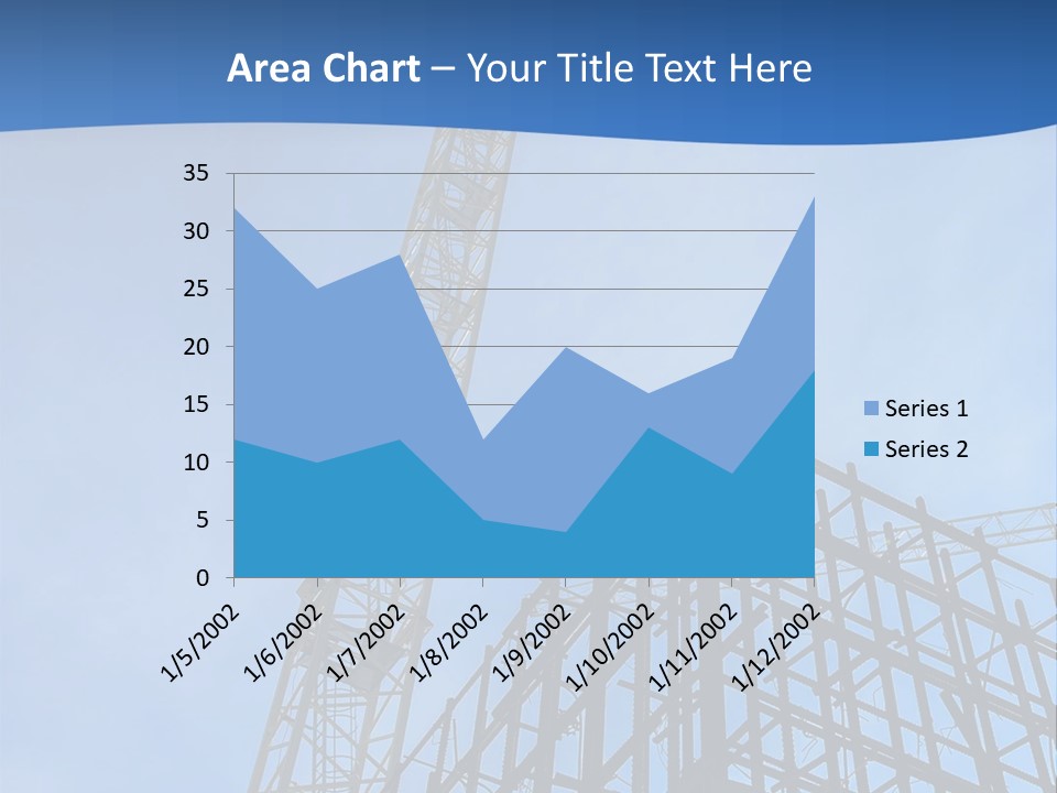 A Crane On Top Of A Building With A Sky Background PowerPoint Template