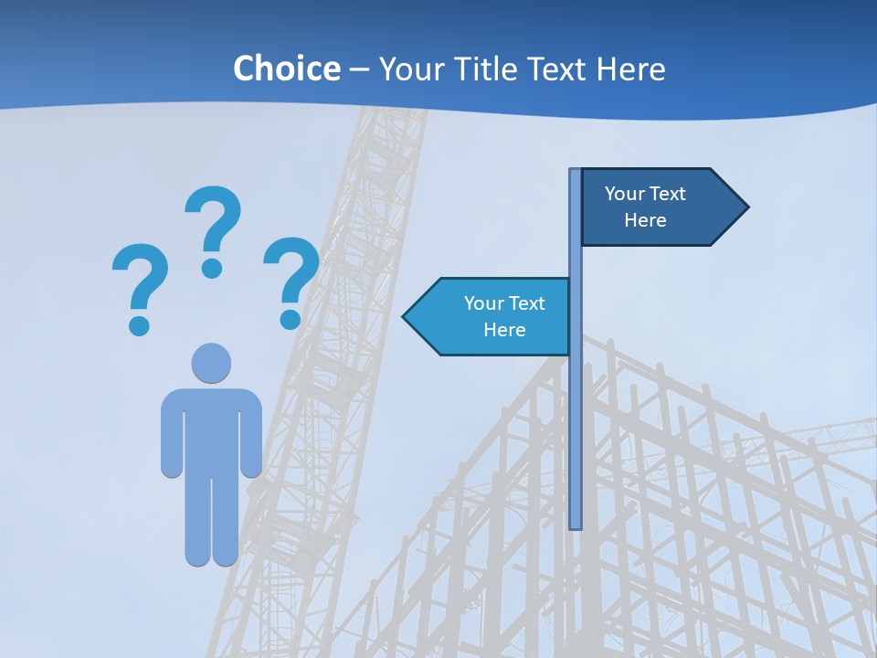 A Crane On Top Of A Building With A Sky Background PowerPoint Template