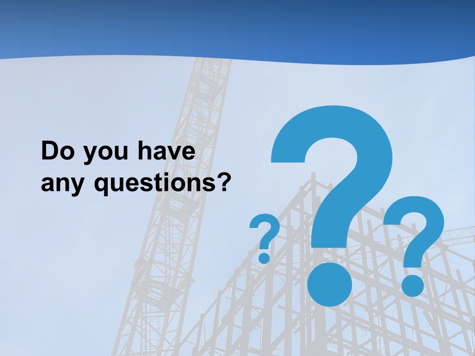 A Crane On Top Of A Building With A Sky Background PowerPoint Template