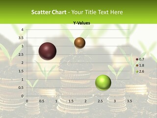 A Pile Of Coins With A Plant Growing Out Of It PowerPoint Template
