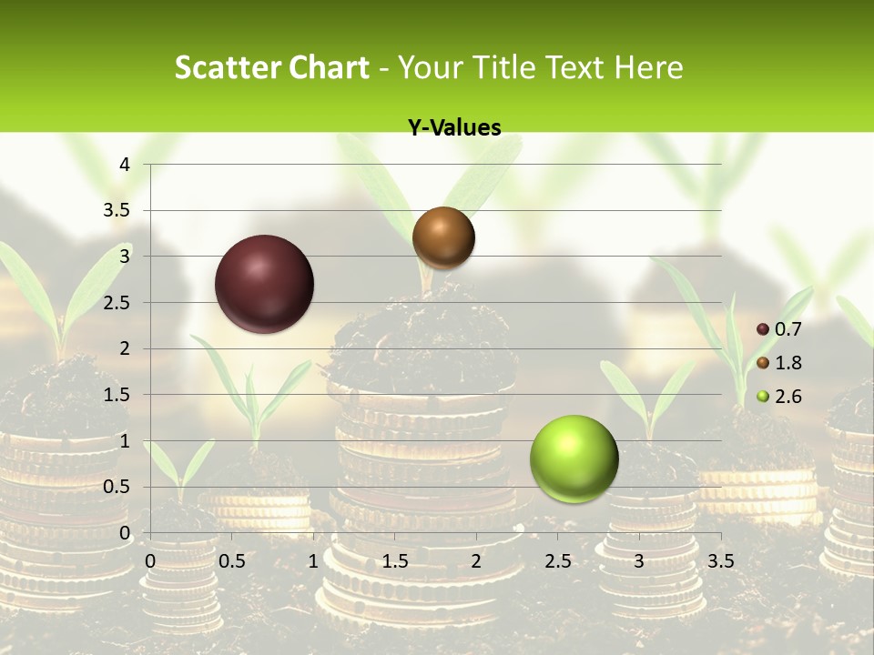 A Pile Of Coins With A Plant Growing Out Of It PowerPoint Template