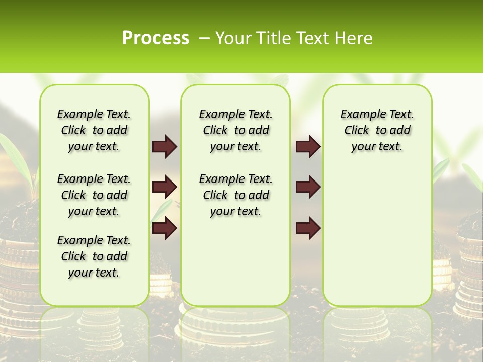 A Pile Of Coins With A Plant Growing Out Of It PowerPoint Template