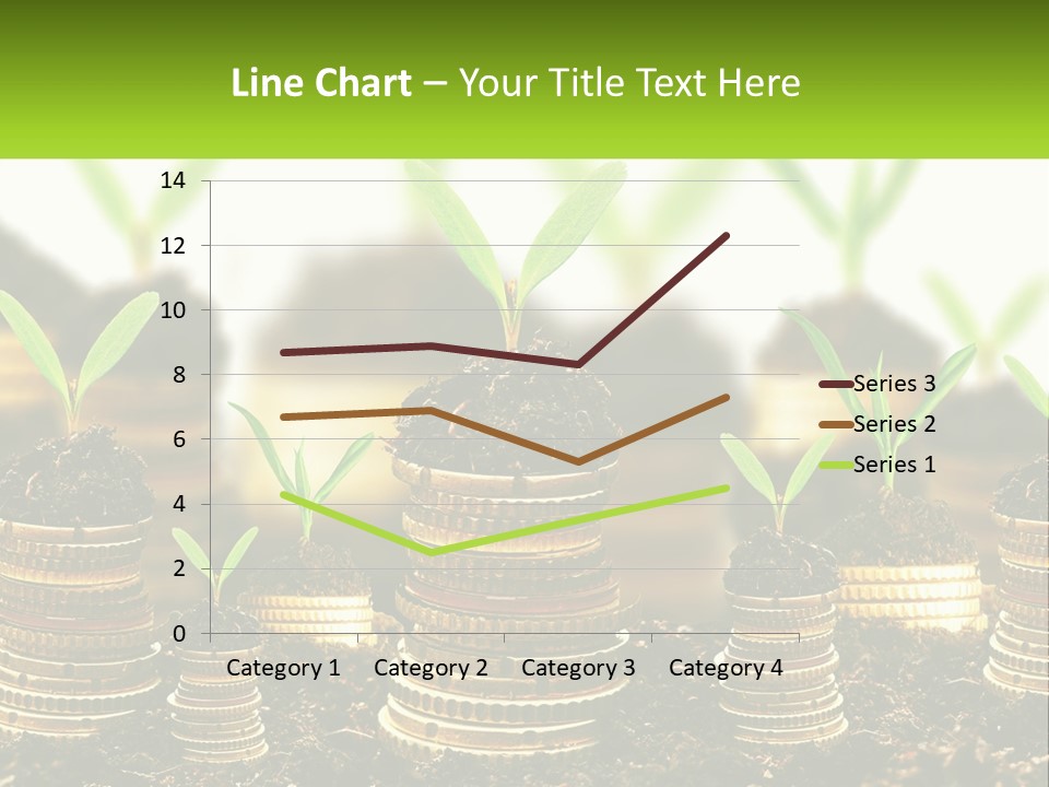 A Pile Of Coins With A Plant Growing Out Of It PowerPoint Template