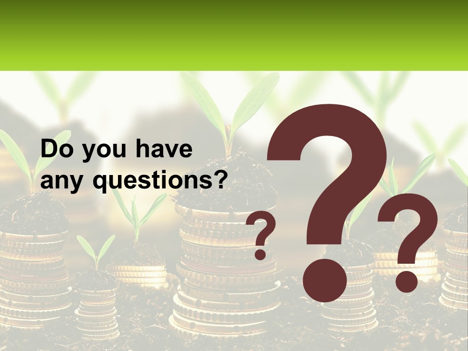 A Pile Of Coins With A Plant Growing Out Of It PowerPoint Template