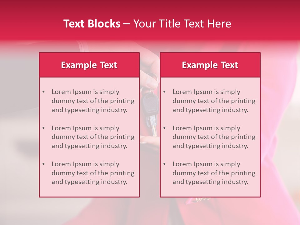 A Person Handing A Car Key To Another Person PowerPoint Template
