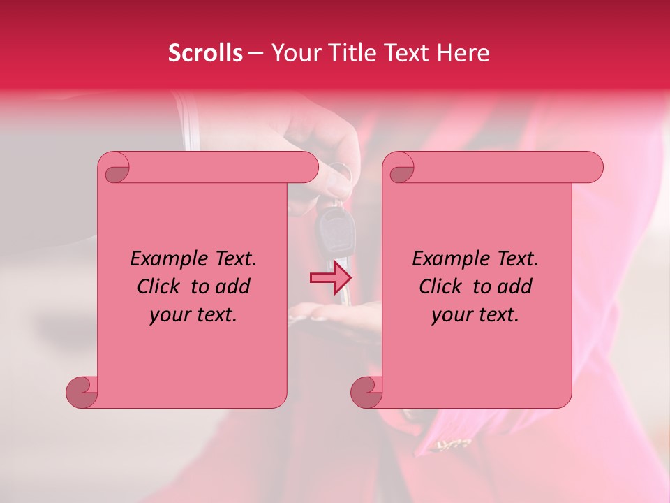 A Person Handing A Car Key To Another Person PowerPoint Template