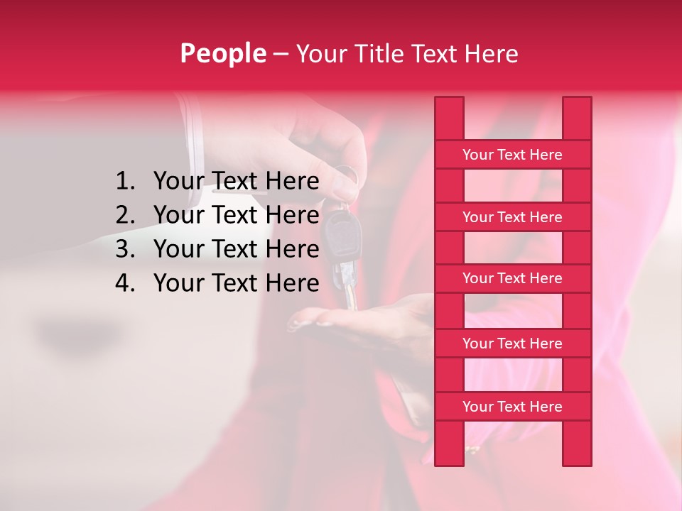 A Person Handing A Car Key To Another Person PowerPoint Template