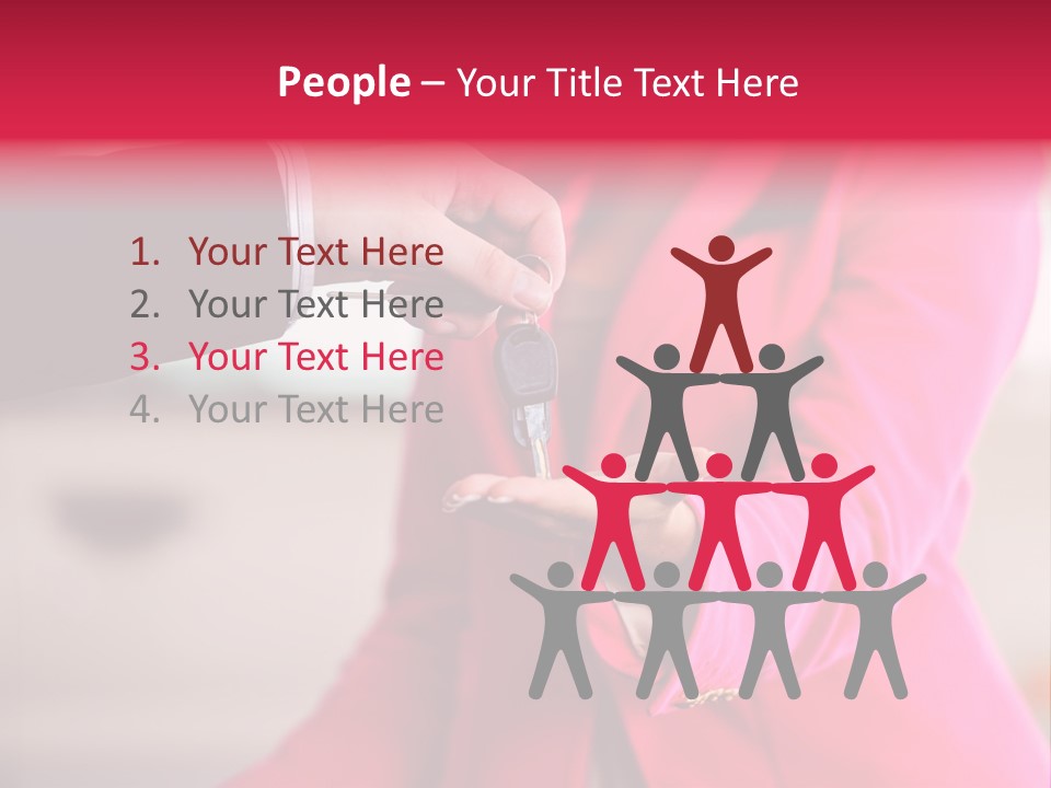 A Person Handing A Car Key To Another Person PowerPoint Template