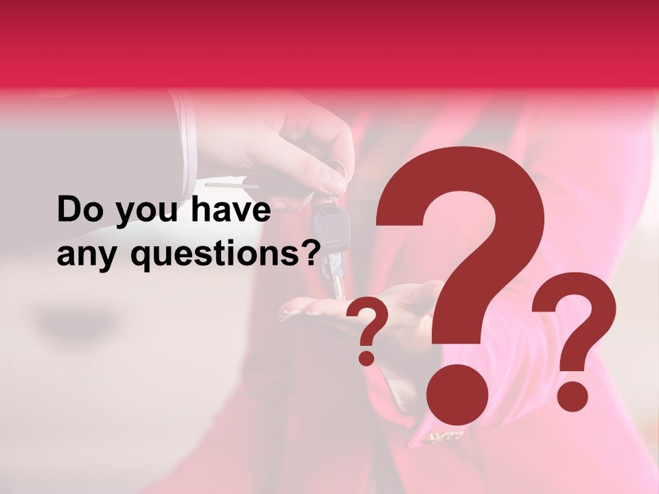 A Person Handing A Car Key To Another Person PowerPoint Template