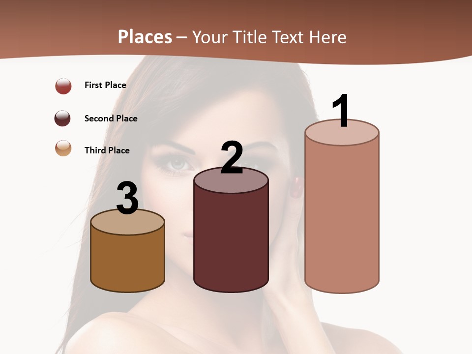 A Beautiful Woman With Long Hair Posing For A Picture PowerPoint Template