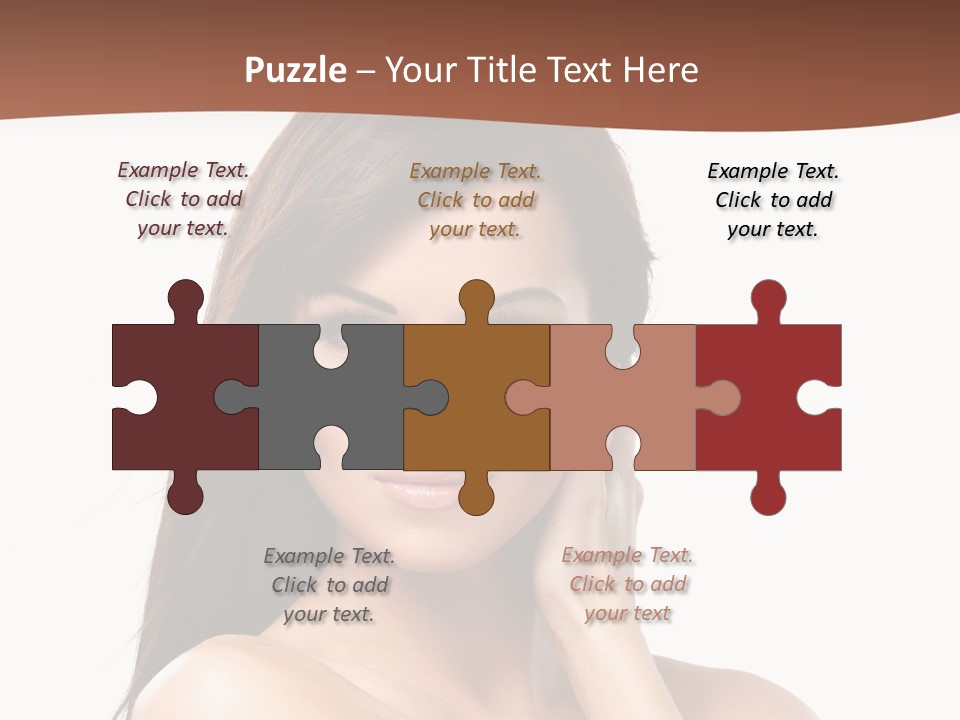 A Beautiful Woman With Long Hair Posing For A Picture PowerPoint Template