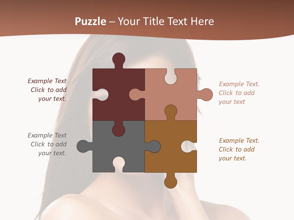 A Beautiful Woman With Long Hair Posing For A Picture PowerPoint Template