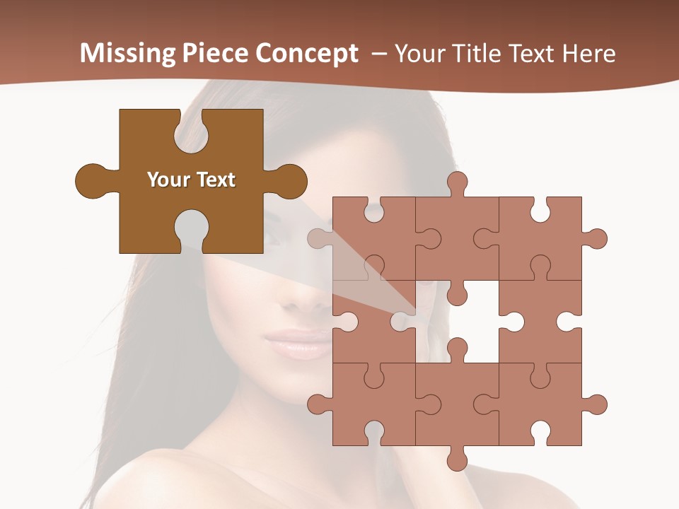 A Beautiful Woman With Long Hair Posing For A Picture PowerPoint Template