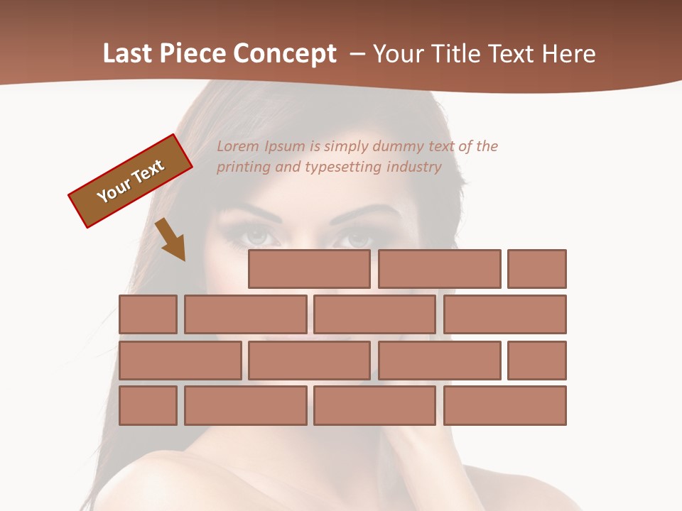A Beautiful Woman With Long Hair Posing For A Picture PowerPoint Template