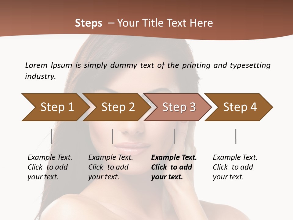 A Beautiful Woman With Long Hair Posing For A Picture PowerPoint Template