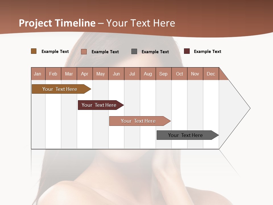 A Beautiful Woman With Long Hair Posing For A Picture PowerPoint Template