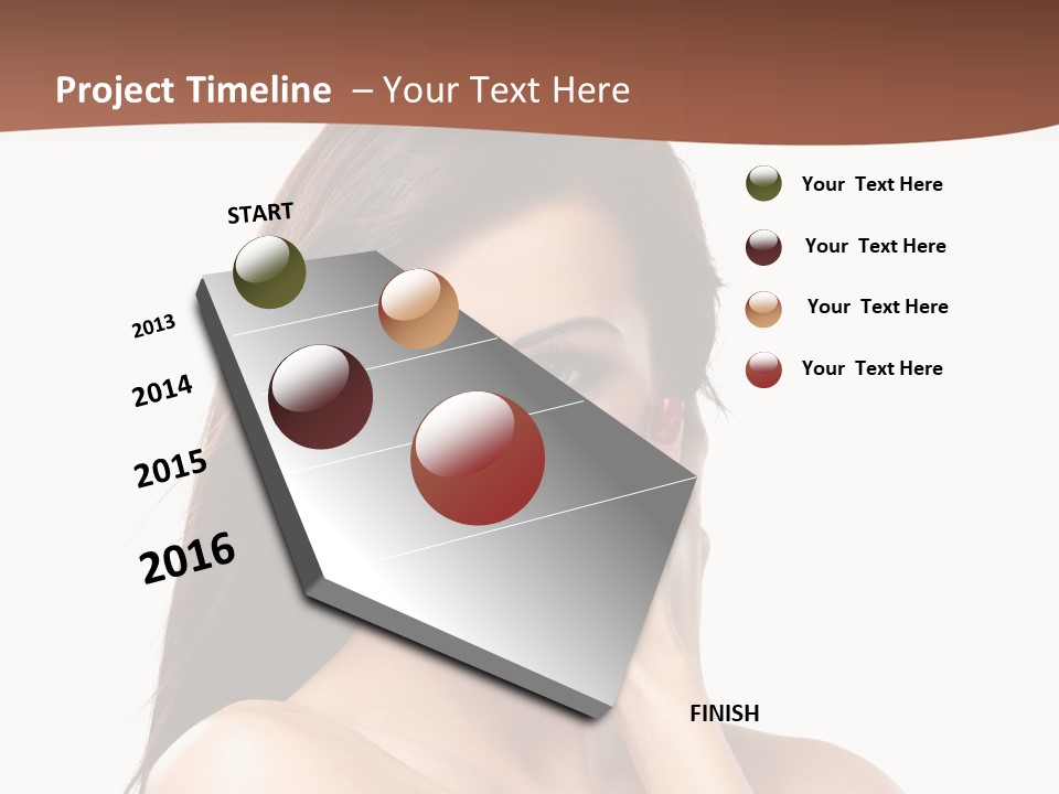 A Beautiful Woman With Long Hair Posing For A Picture PowerPoint Template