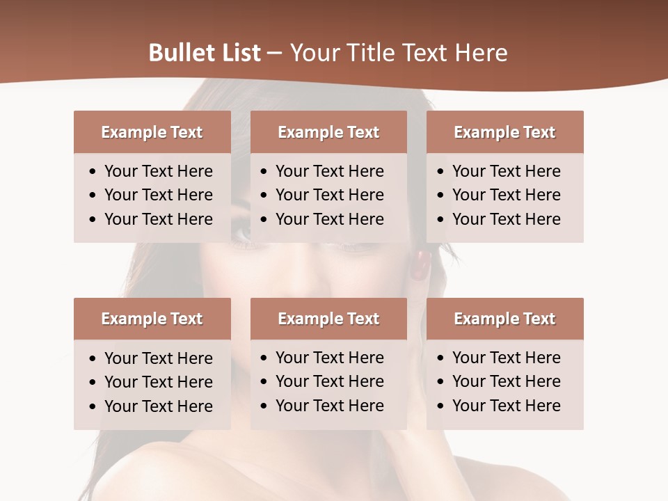 A Beautiful Woman With Long Hair Posing For A Picture PowerPoint Template