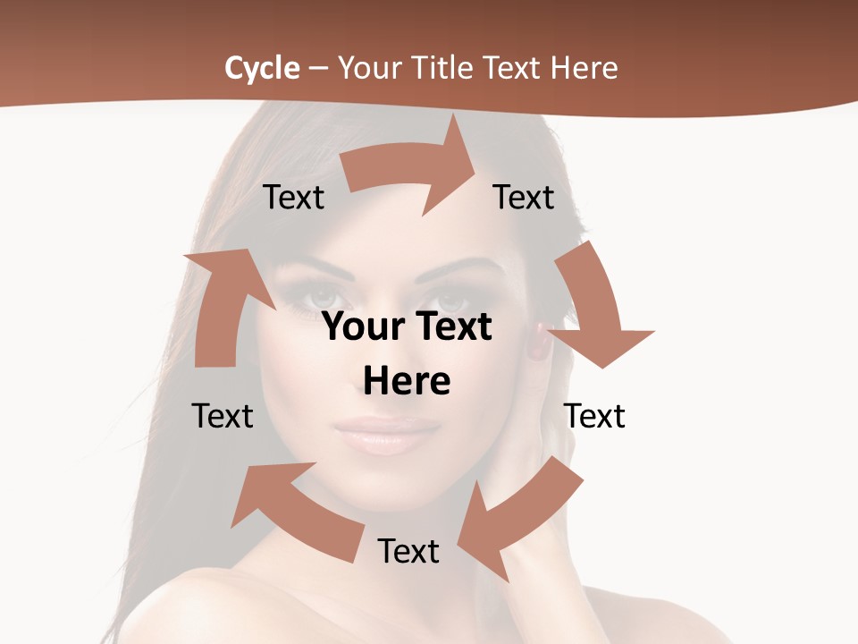 A Beautiful Woman With Long Hair Posing For A Picture PowerPoint Template