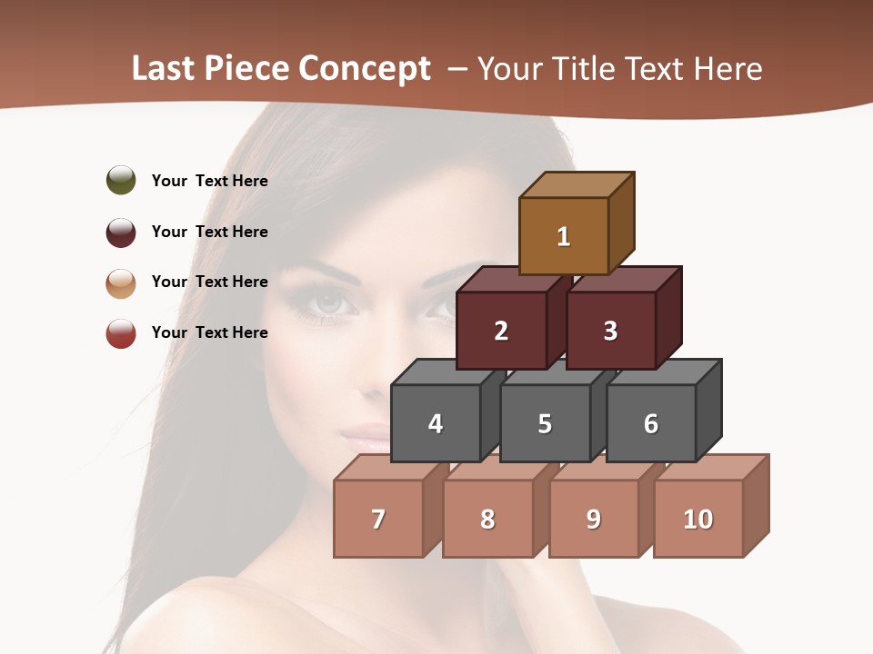 A Beautiful Woman With Long Hair Posing For A Picture PowerPoint Template