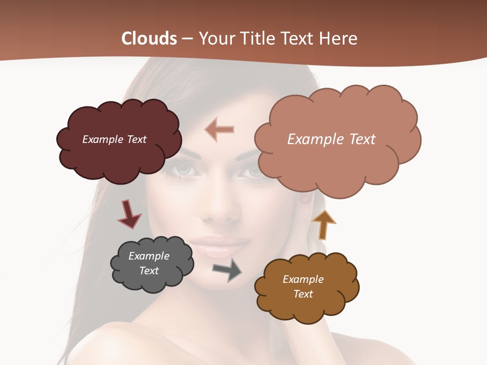 A Beautiful Woman With Long Hair Posing For A Picture PowerPoint Template