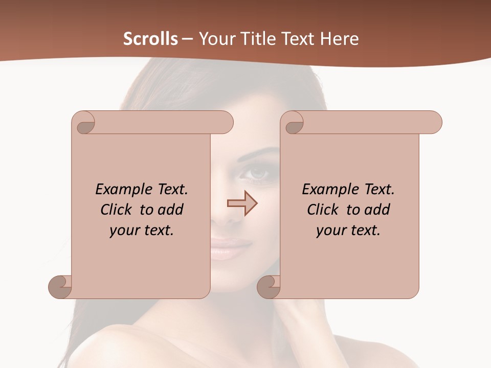 A Beautiful Woman With Long Hair Posing For A Picture PowerPoint Template