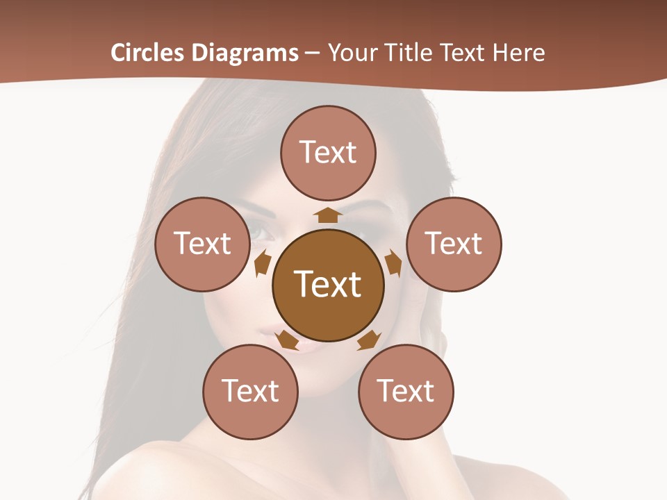 A Beautiful Woman With Long Hair Posing For A Picture PowerPoint Template