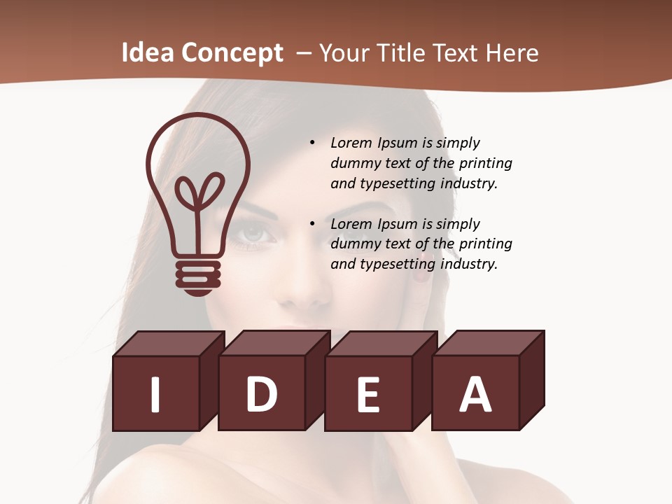 A Beautiful Woman With Long Hair Posing For A Picture PowerPoint Template