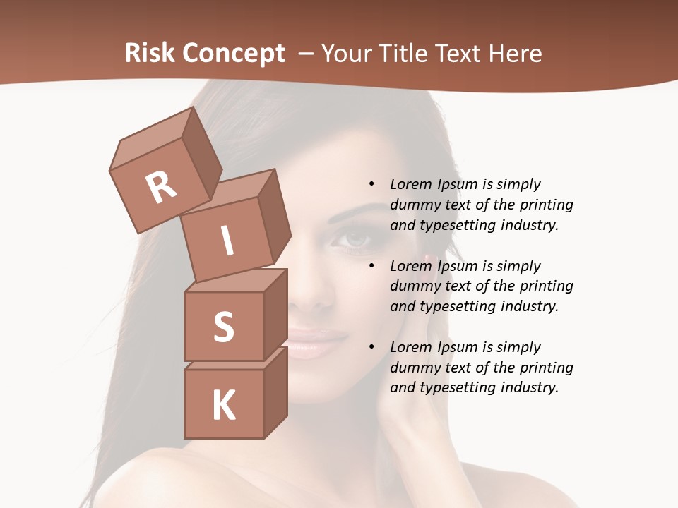 A Beautiful Woman With Long Hair Posing For A Picture PowerPoint Template