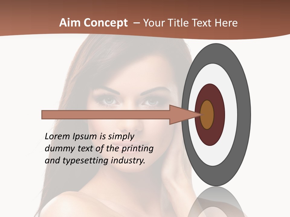 A Beautiful Woman With Long Hair Posing For A Picture PowerPoint Template
