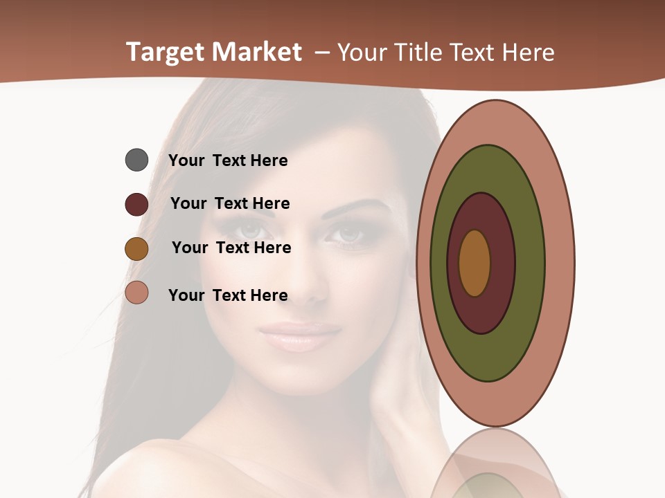 A Beautiful Woman With Long Hair Posing For A Picture PowerPoint Template