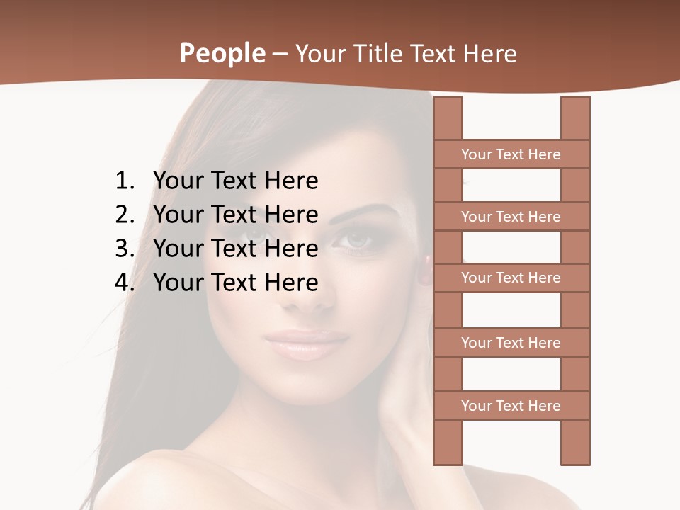 A Beautiful Woman With Long Hair Posing For A Picture PowerPoint Template