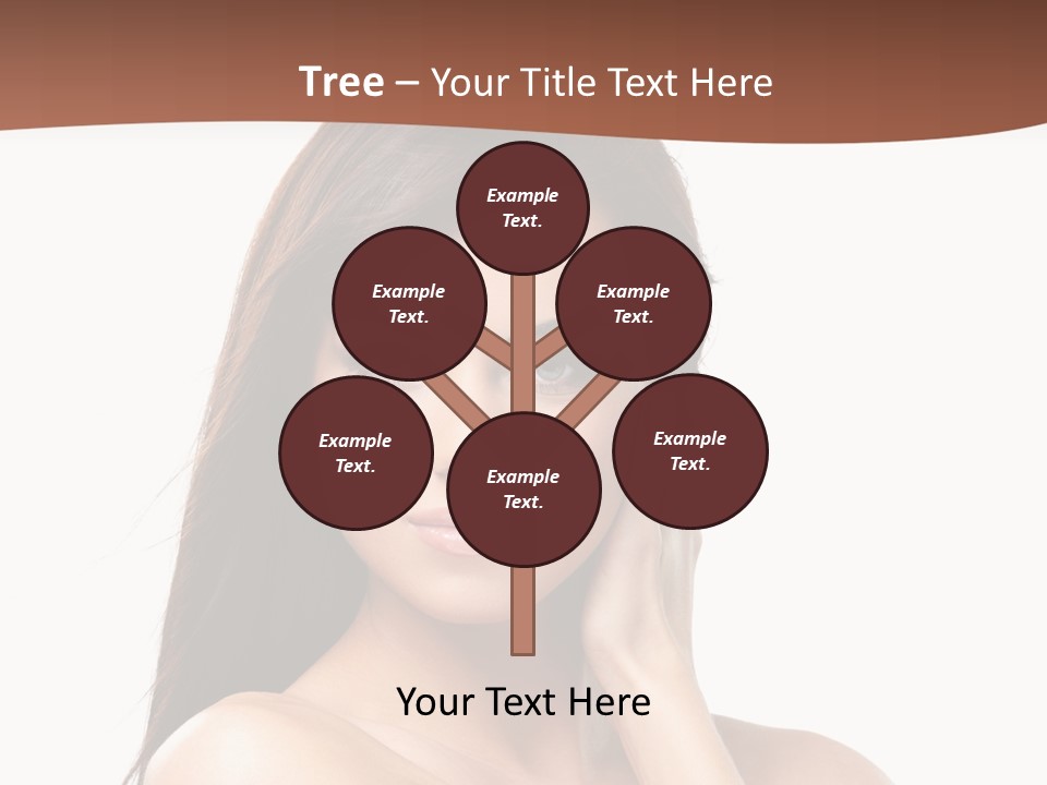 A Beautiful Woman With Long Hair Posing For A Picture PowerPoint Template